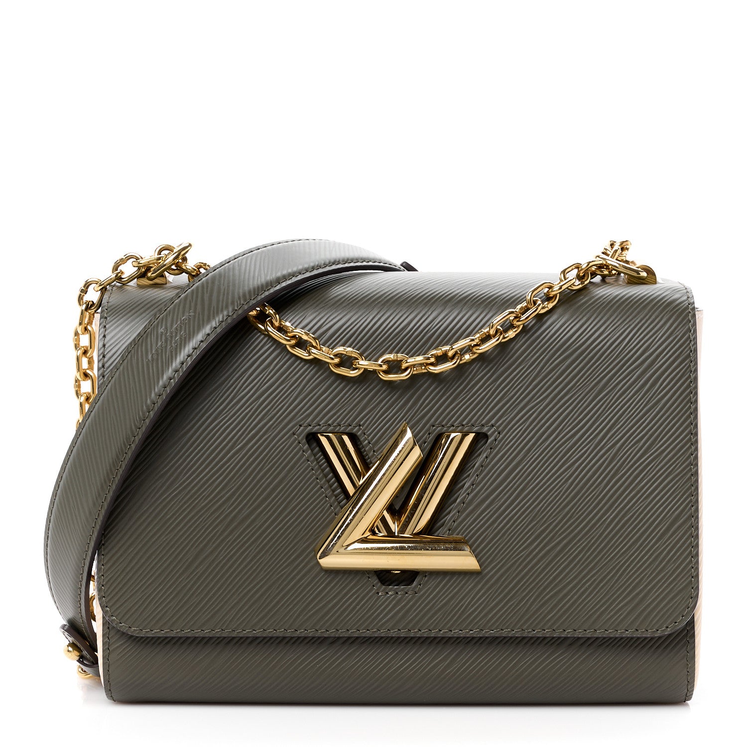 Louis Vuitton Epi Twist Shoulder Bag MM Kaki Creme 1 of 12