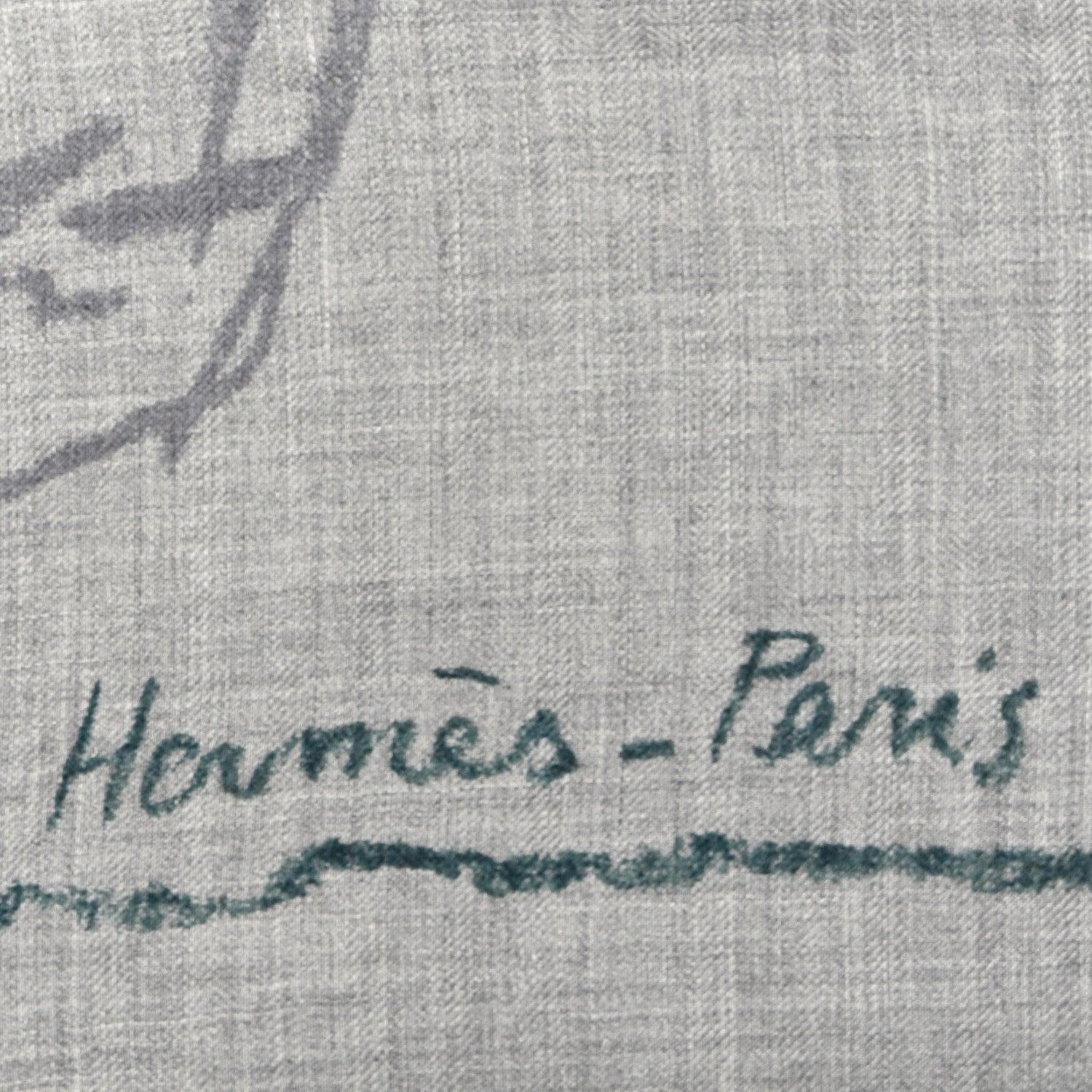 Hermes Cashmere Silk Pirouette au Galop Shawl 140 Gris Chine Prune Vert 3 of 5