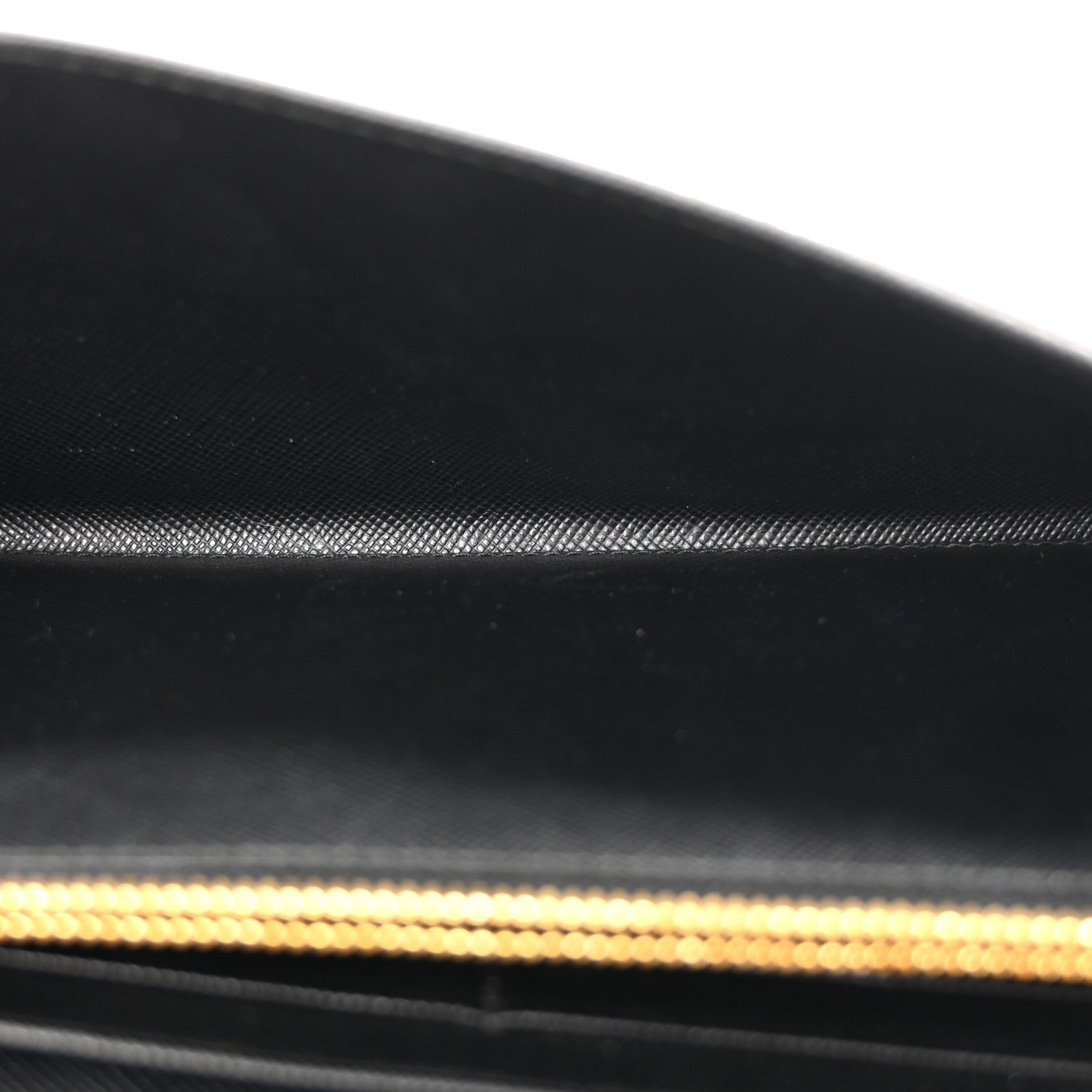 Prada Saffiano Metal Oro Chain Wallet Black 5 of 10