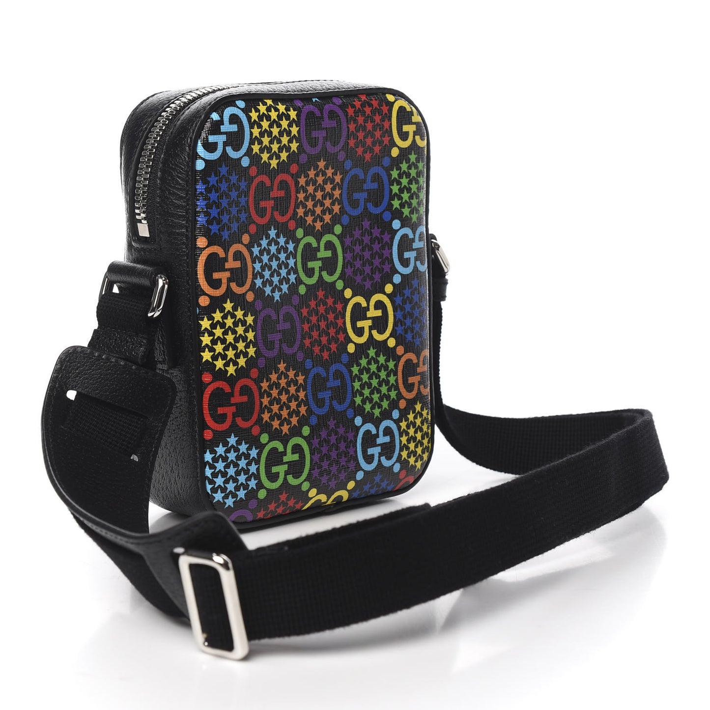 GG Supreme Monogram Psychedelic Messenger Bag Black
