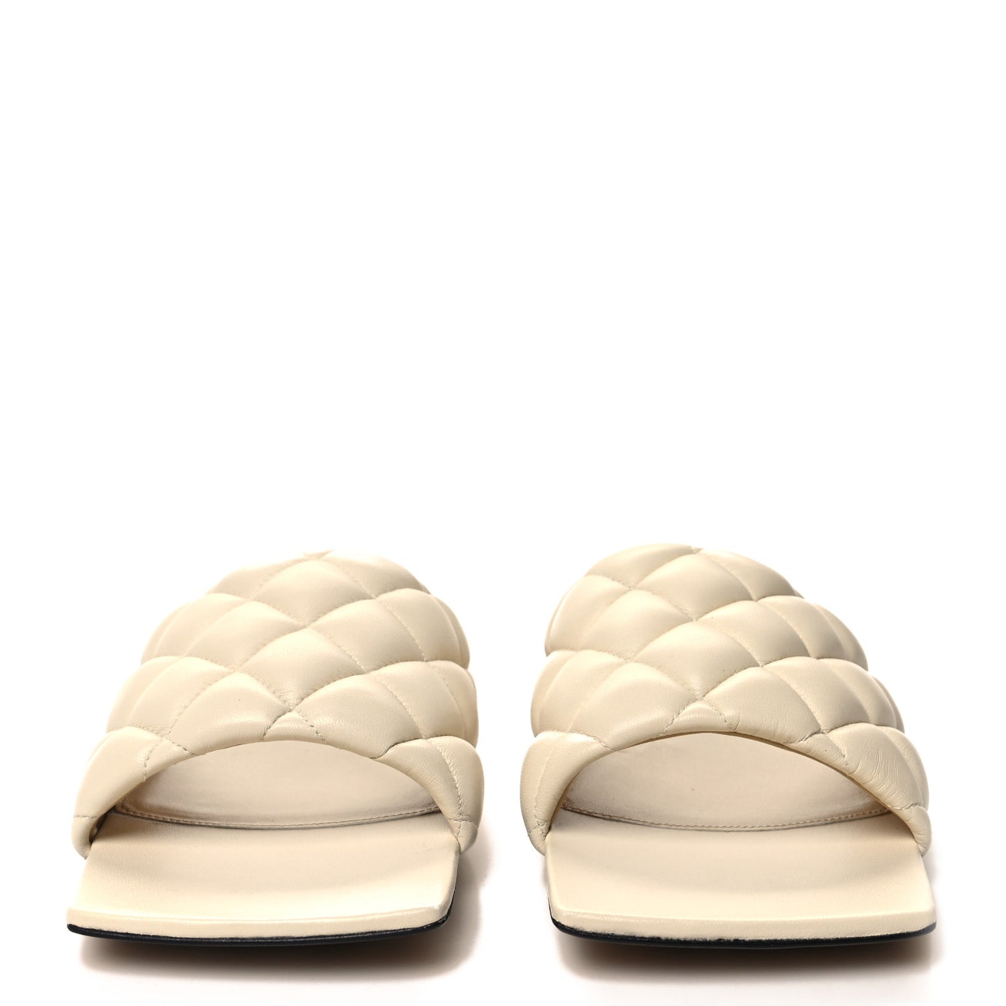 Nappa Matelasse Padded Flat Sandals 40 Sea Salt