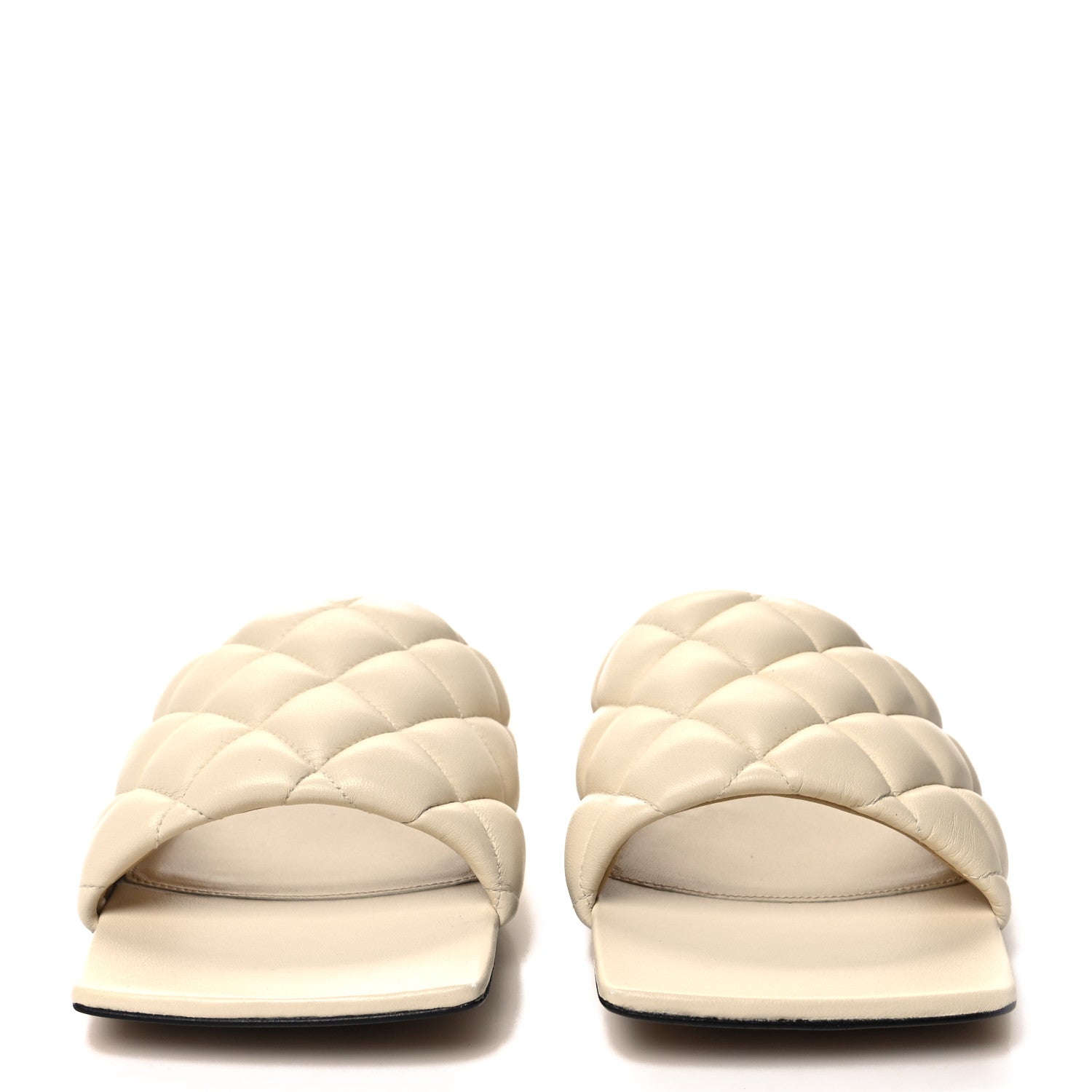 Bottega Veneta Nappa Matelasse Padded Flat Sandals 40 Sea Salt 2 of 7