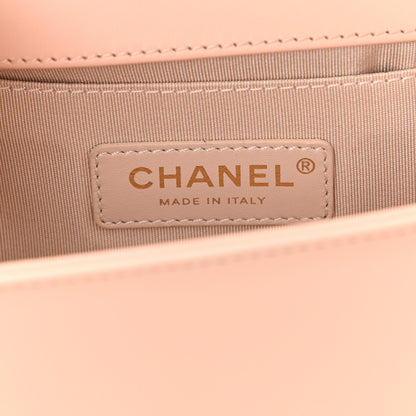 Chanel Calfskin Painted Chevron Embossed Medium Boy Flap Pink 6 of 12