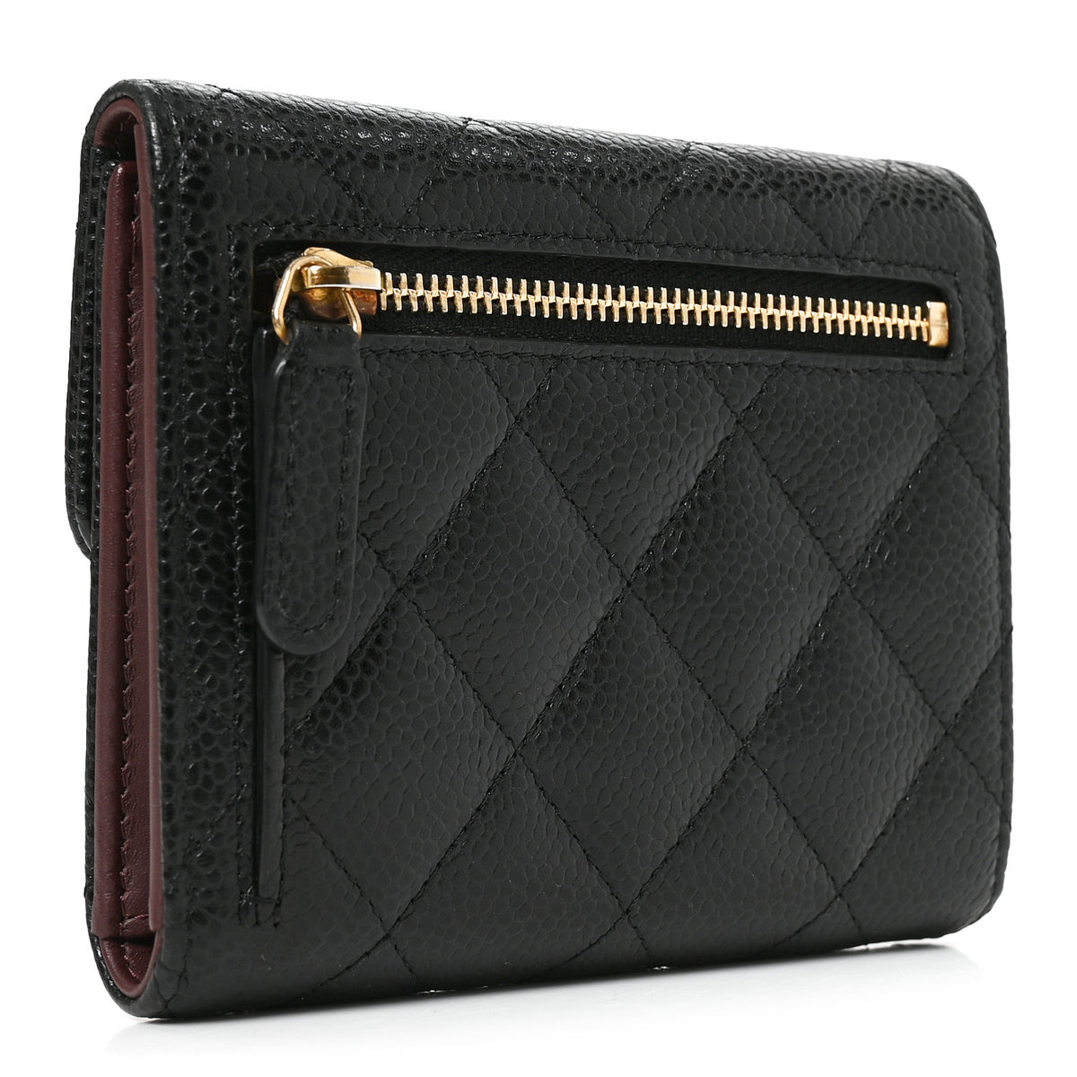 Chanel Caviar Quilted Compact Flap Wallet Black 3 of 9