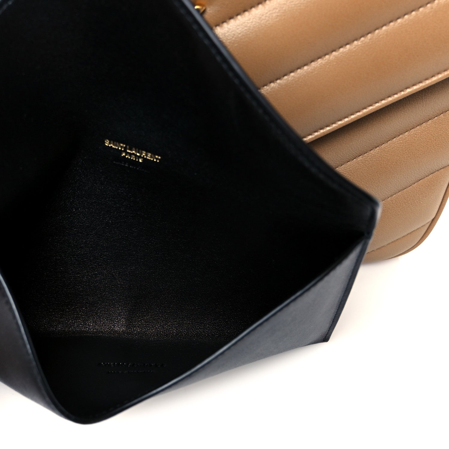 Saint Laurent Lambskin Chevron Quilted Large Loulou Natural Tan 10 of 14