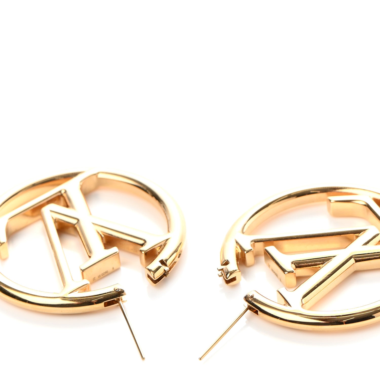 Louis Vuitton Metal Louise Hoop Earrings Gold 3 of 5
