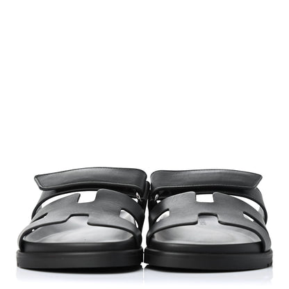 Hermes Calfskin Womens Chypre Sandals 36 Black 2 of 4