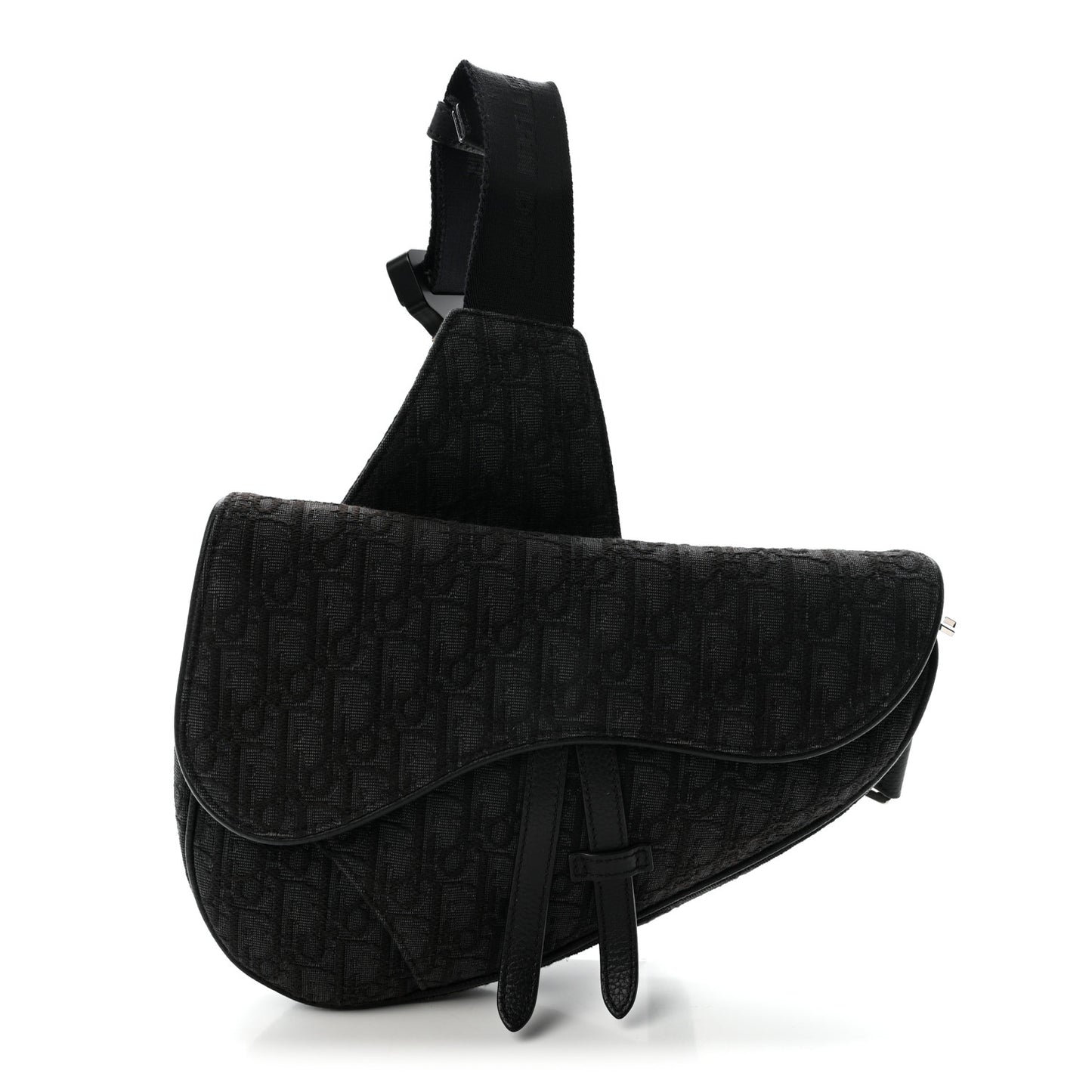 Oblique Mens Saddle Bag Black Blue