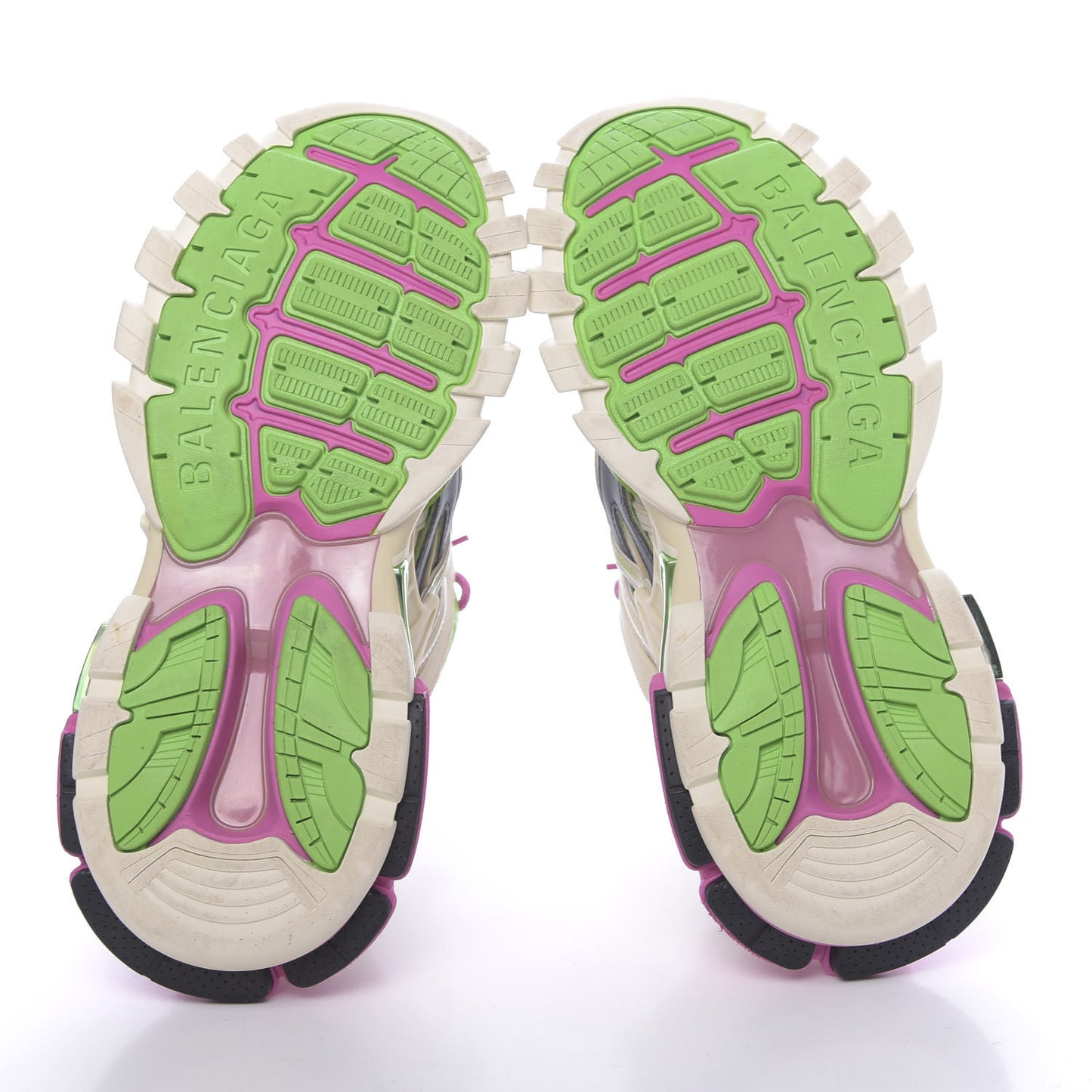 Rubber Mesh Bi-Color Mens Track.2 Open Sneakers 41 White Green Pink