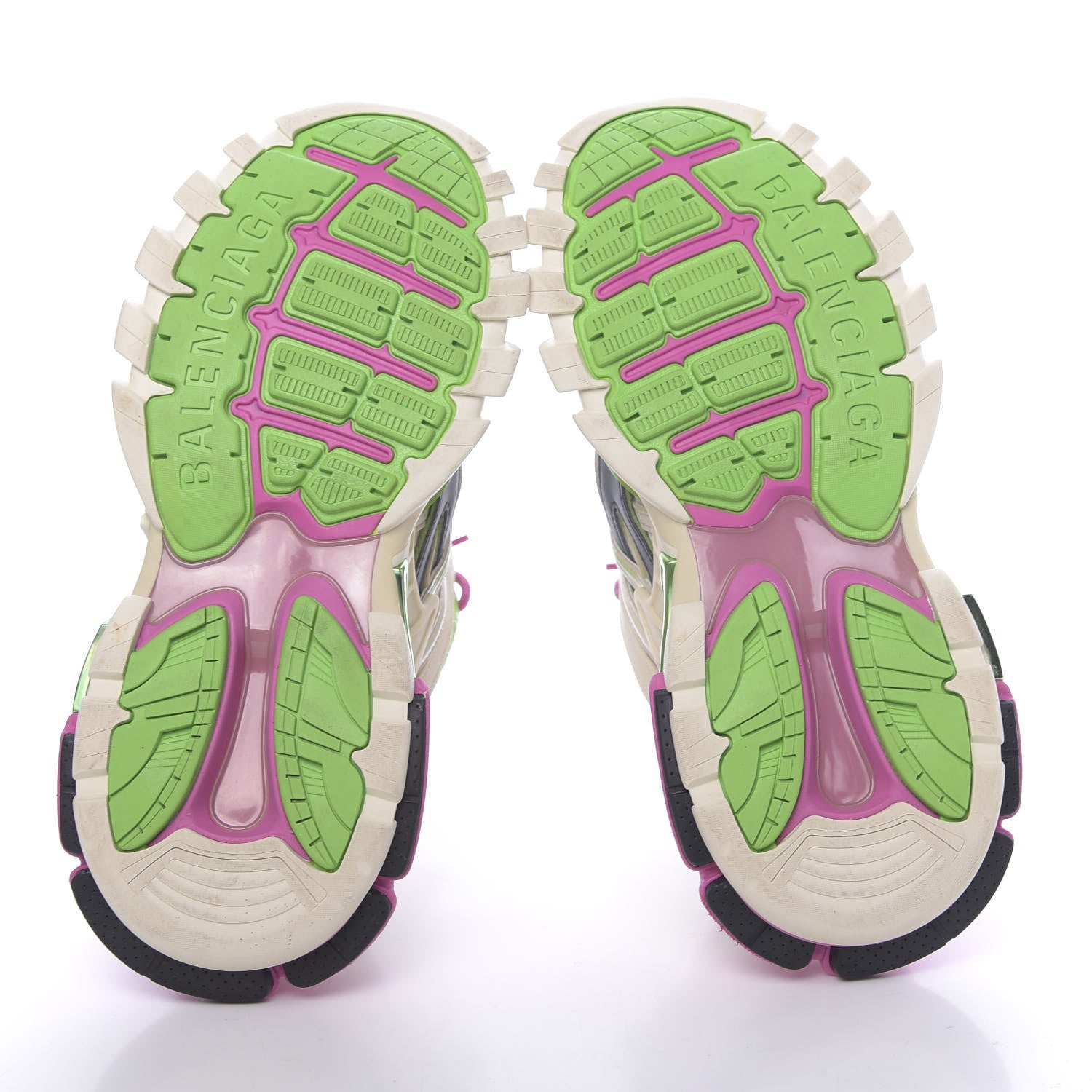 Balenciaga Rubber Mesh Bi-Color Mens Track.2 Open Sneakers 41 White Green Pink 5 of 10