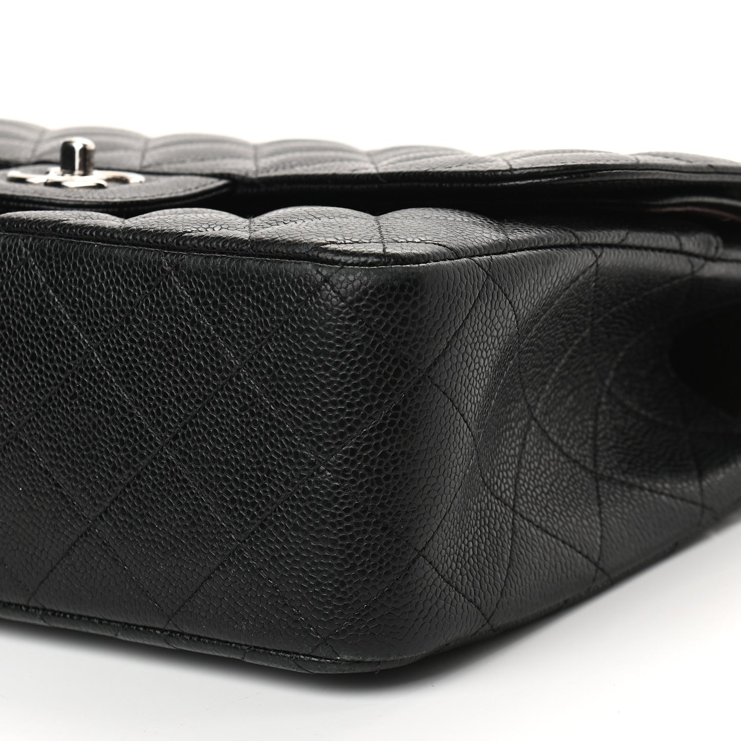 Caviar Quilted Jumbo Double Flap Black