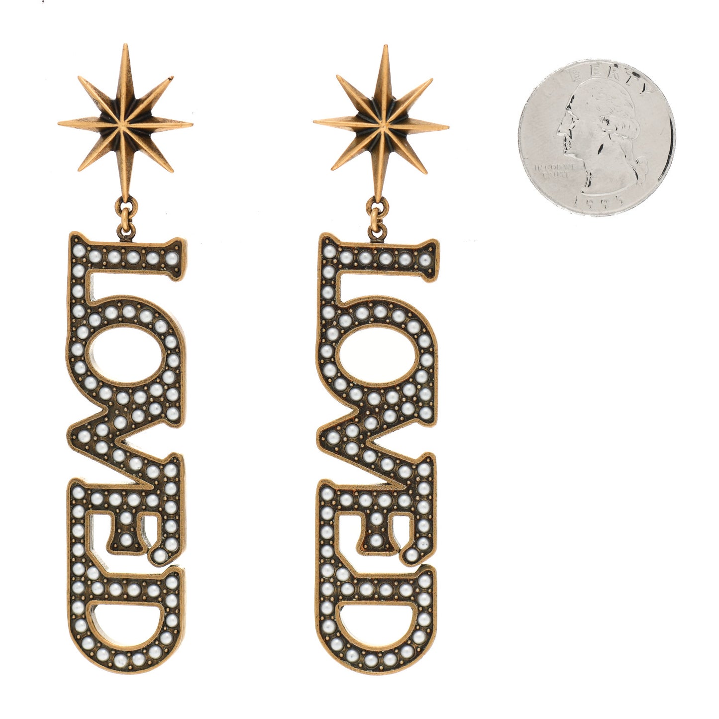 Pearl Loved Earrings Aged Gold