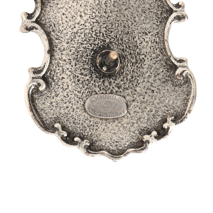 Chanel Metal Paris Dallas Sheriff Badge Stud Earrings Silver 4 of 4