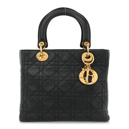 Christian Dior Lambskin Cannage Medium Lady Dior Black 1 of 11