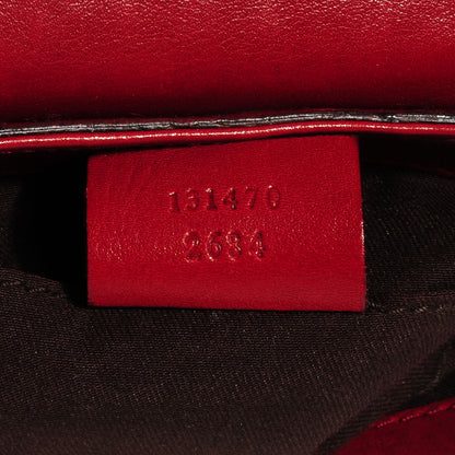 Gucci Calfskin Small Horsebit Chain Clutch Red 6 of 7