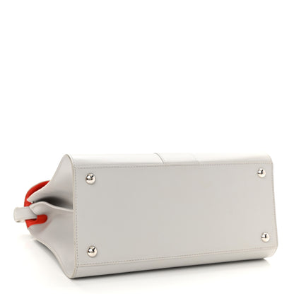 Delvaux Calfskin MM Brillant Satchel Light Grey Red 3 of 13
