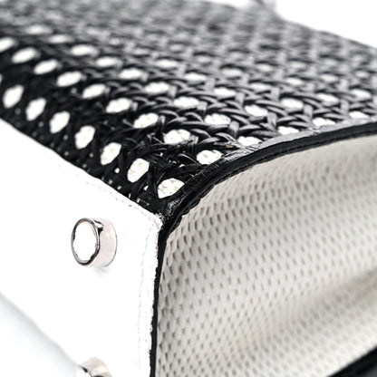 Nancy Gonzalez Crocodile Woven Top Handle Bag White Black 12 of 14