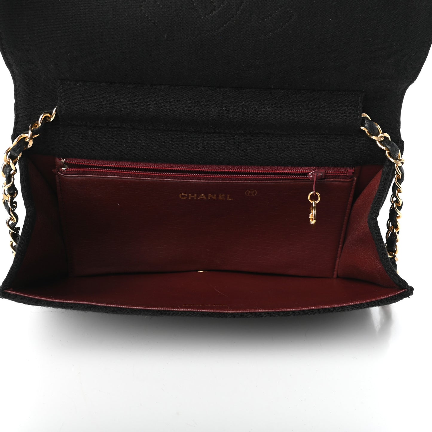 Jersey Quilted Wallet On Chain WOC Black