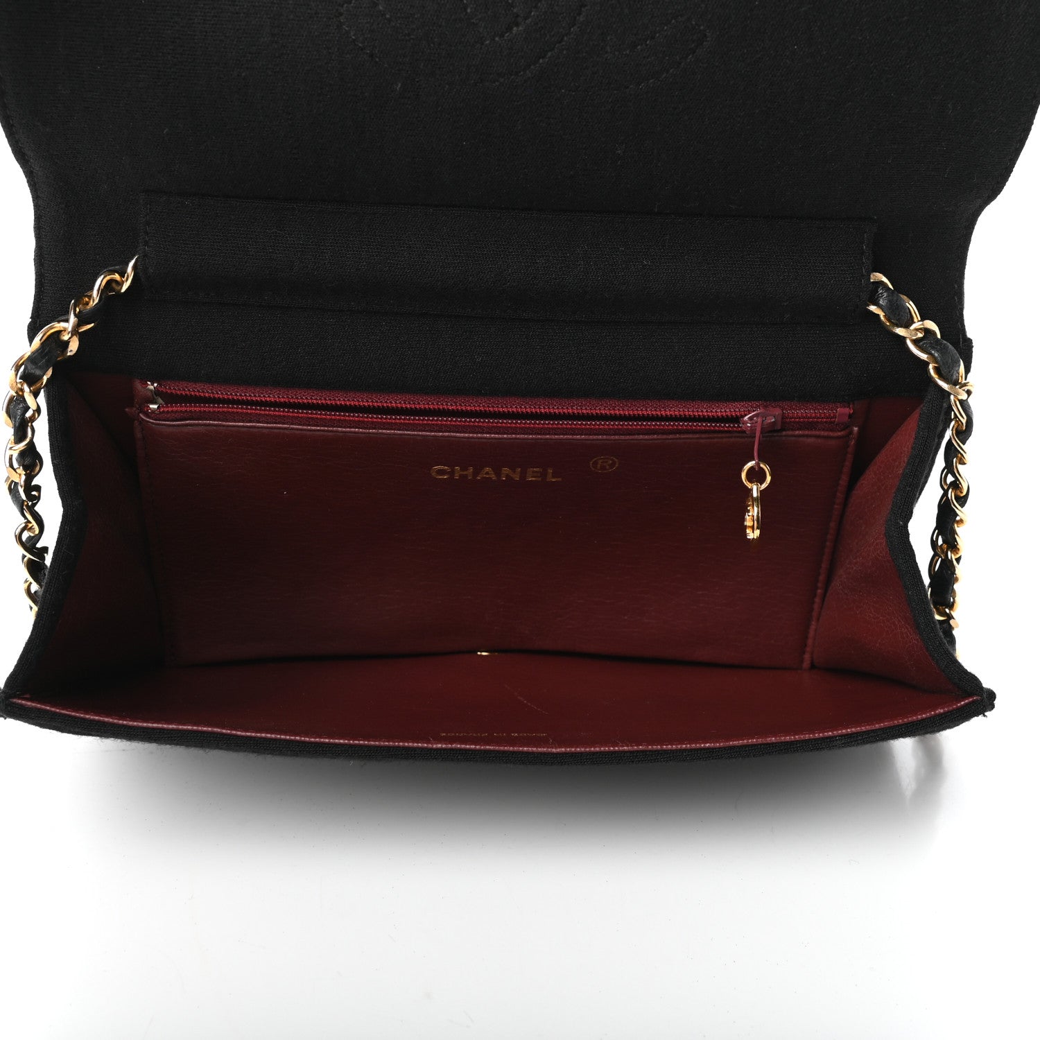 Chanel Jersey Quilted Wallet On Chain WOC Black 5 of 11