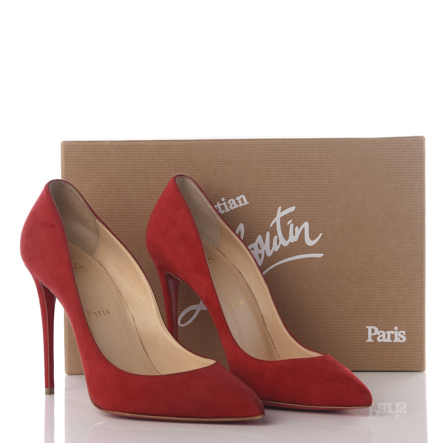 Christian Louboutin Veau Velours Pigalle Follies 100 Pumps 38 Oeillet 9 of 9
