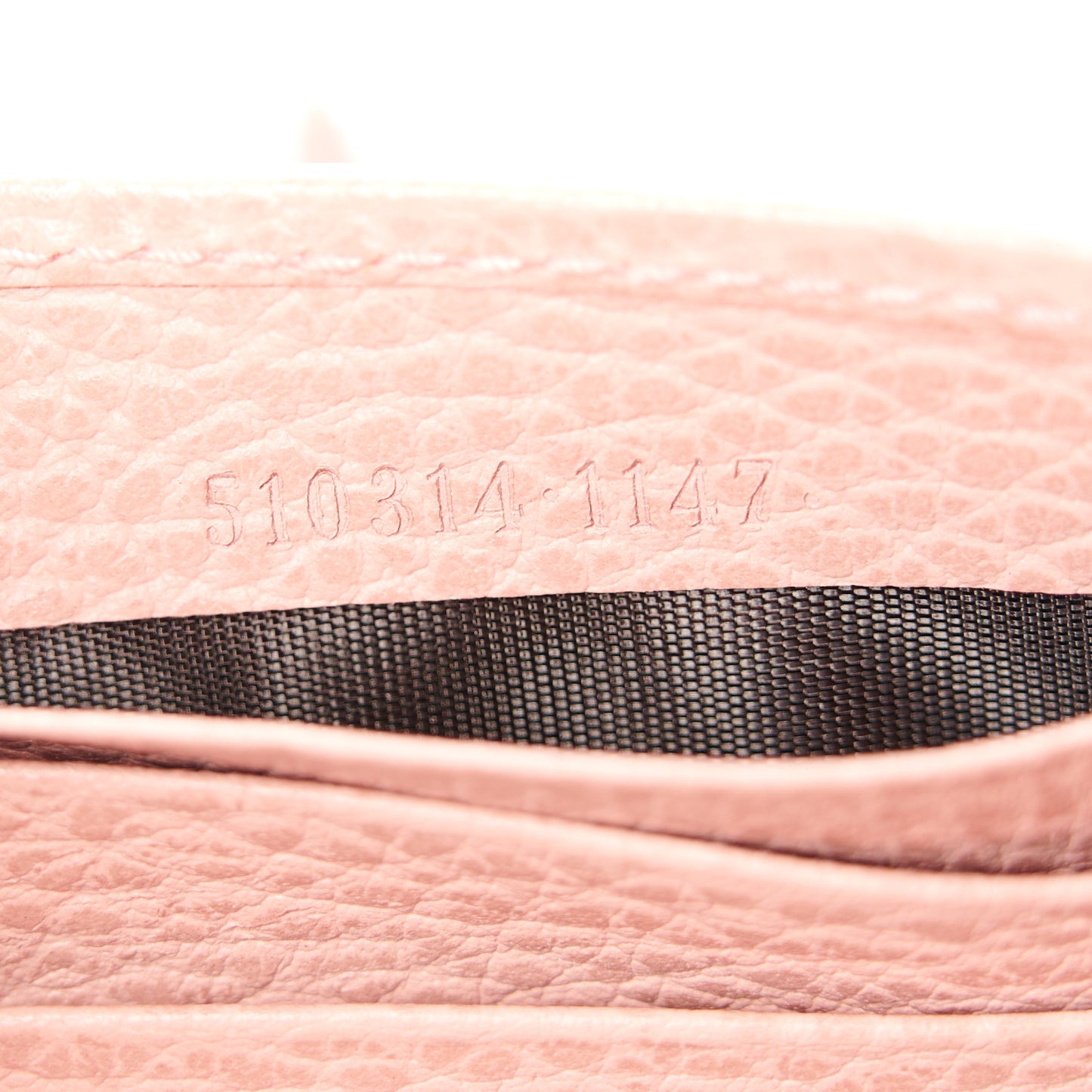 Dollar Calfskin Interlocking G Chain Wallet Soft Pink