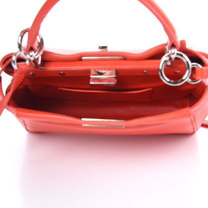 Fendi Nappa Mini Peekaboo Iconic Satchel Papavero 6 of 13