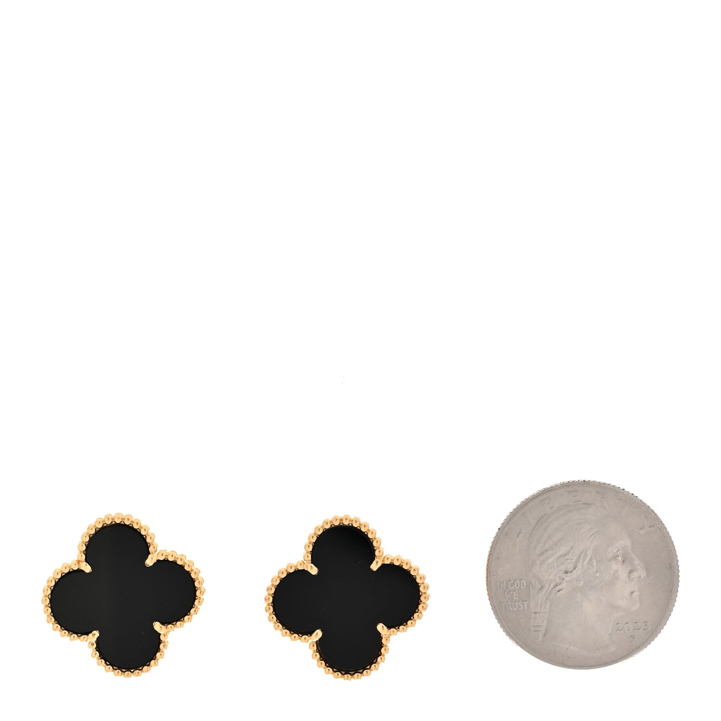 18K Yellow Gold Black Onyx Magic Alhambra Earrings