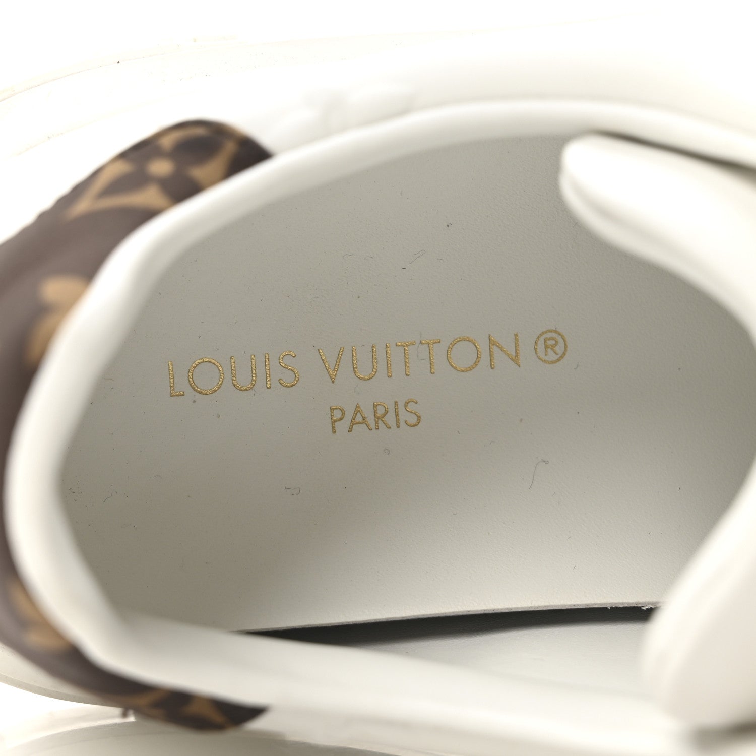 Louis Vuitton Lambskin Embossed Monogram Time Out Sneakers 37 White 8 of 8
