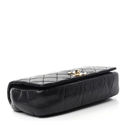 Chanel Aged Calfskin Quilted Medium Pondichery Flap Black 5 of 12