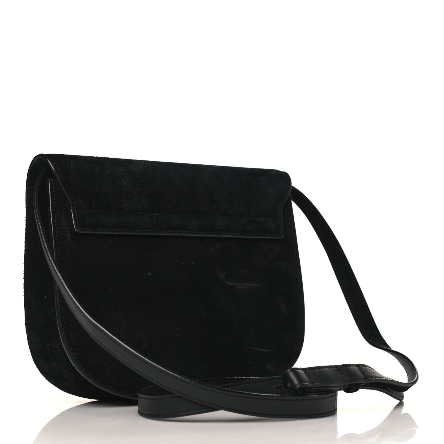 Suede Calfskin Monogram Medium Kaia Satchel Black