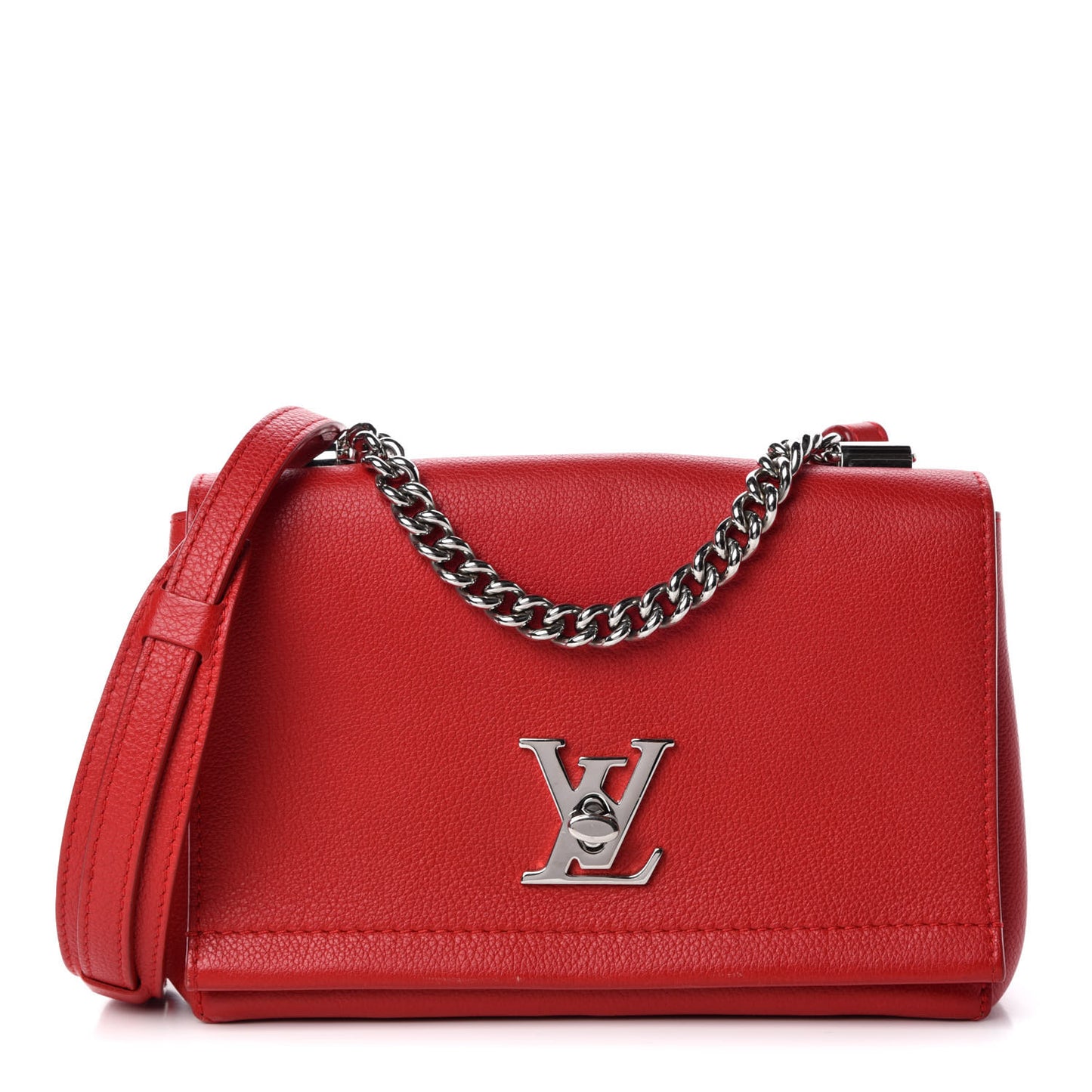 Calfskin Lockme II Chain Bag BB Rubis
