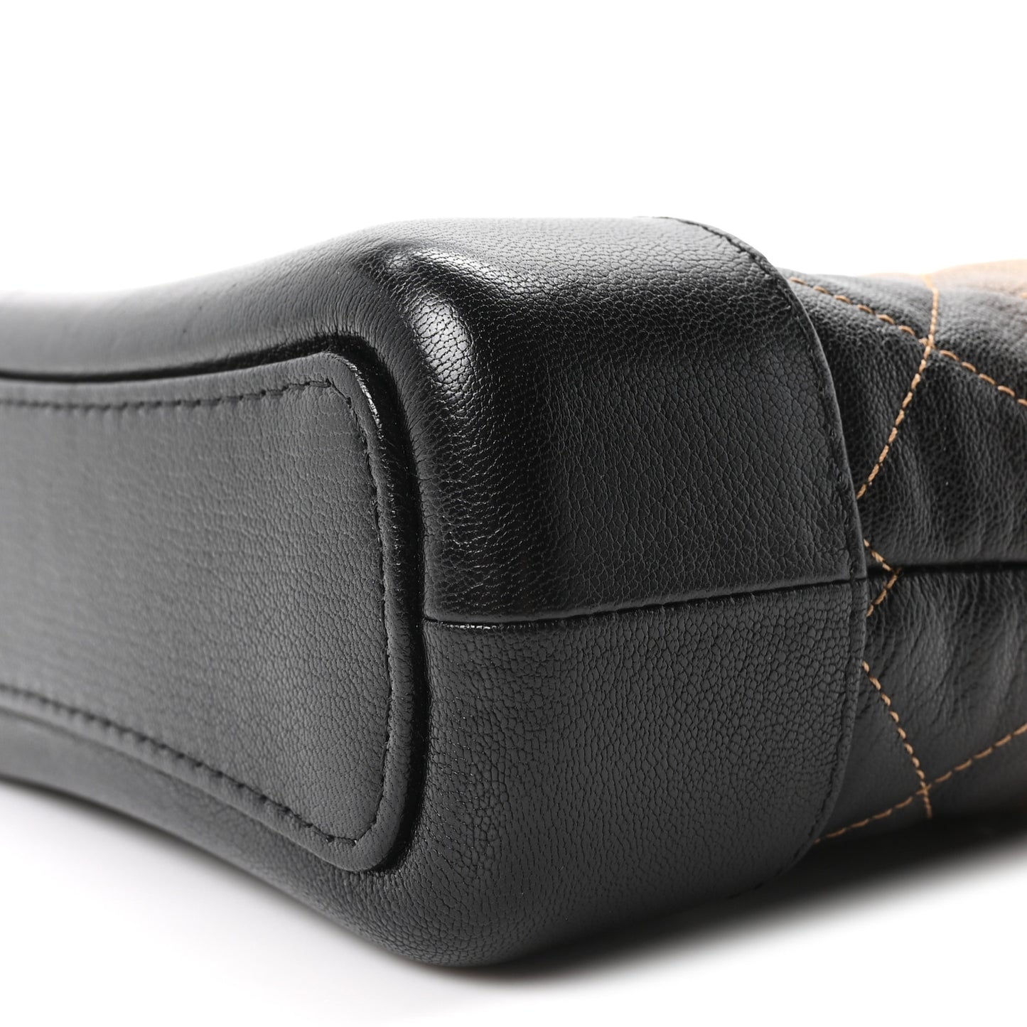 Metallic Goatskin Quilted Small Gabrielle Hobo Gold Black