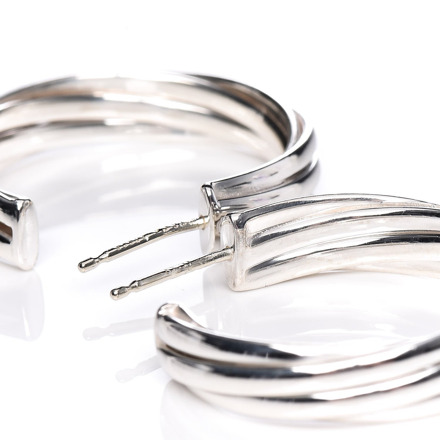 Tiffany Sterling Silver Melody Hoop Earrings 4 of 9