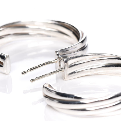 Tiffany Sterling Silver Melody Hoop Earrings 4 of 9