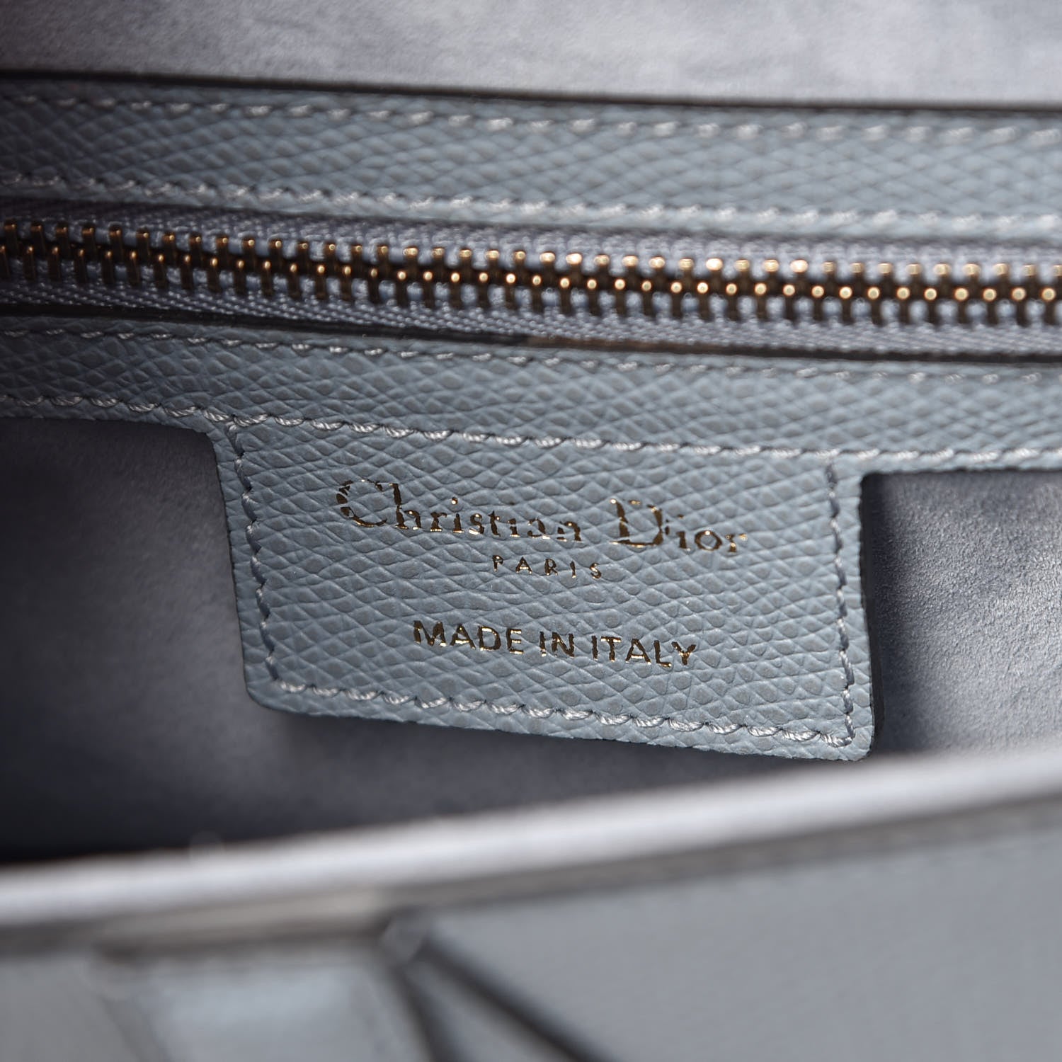 Christian Dior Grained Calfskin Saddle Bag Sky Blue 6 of 10