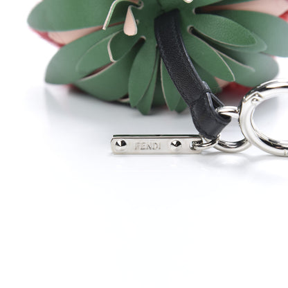 Fendi Fox Rabbit Fur Nappa Pineapple Bag Charm Rosso Cactus Multicolor 3 of 5