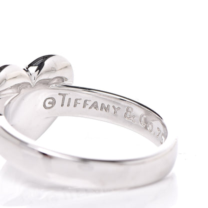 Tiffany 18K White Gold Diamond Etoile Heart Band Ring 50 5.25 5 of 6