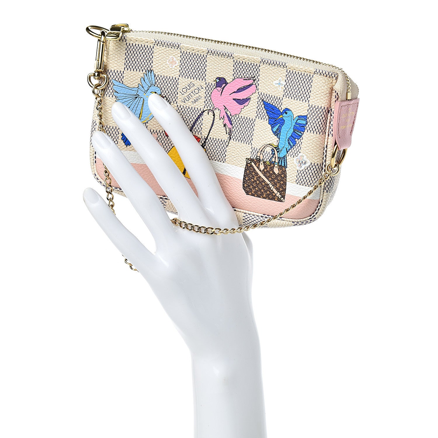 Louis Vuitton Damier Azur 2018 Christmas Animation Mini Pochette Accessories 2 of 8