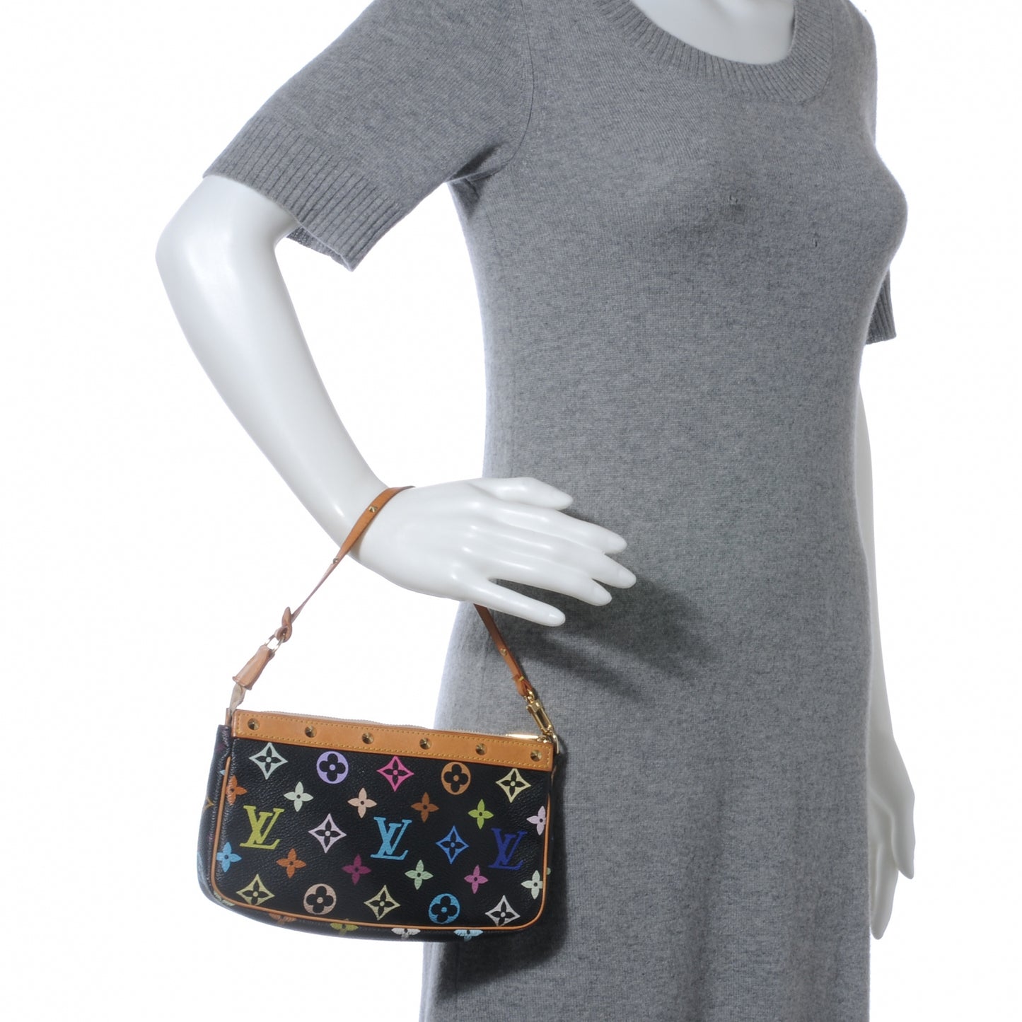 Monogram Multicolor Pochette Accessories Black