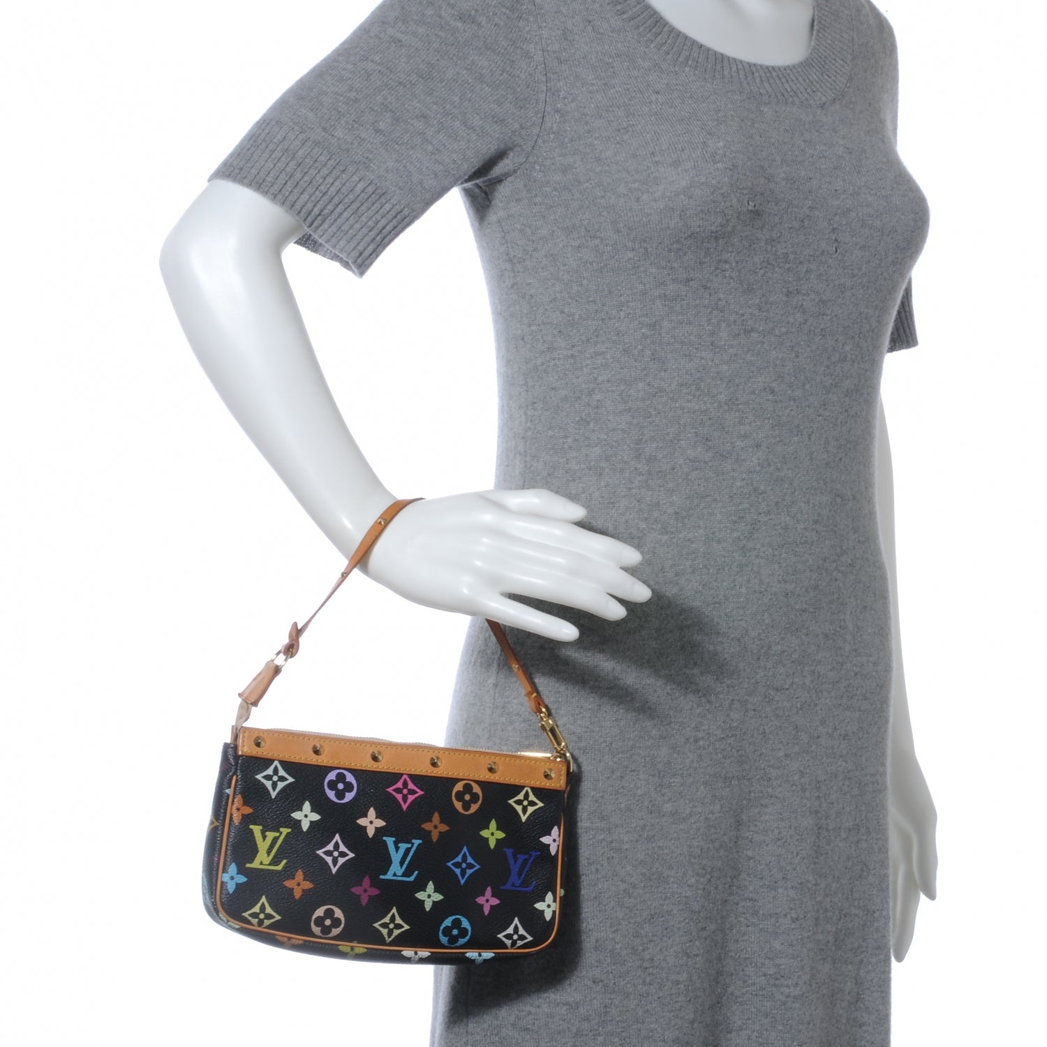 Louis Vuitton Monogram Multicolor Pochette Accessories Black 2 of 8
