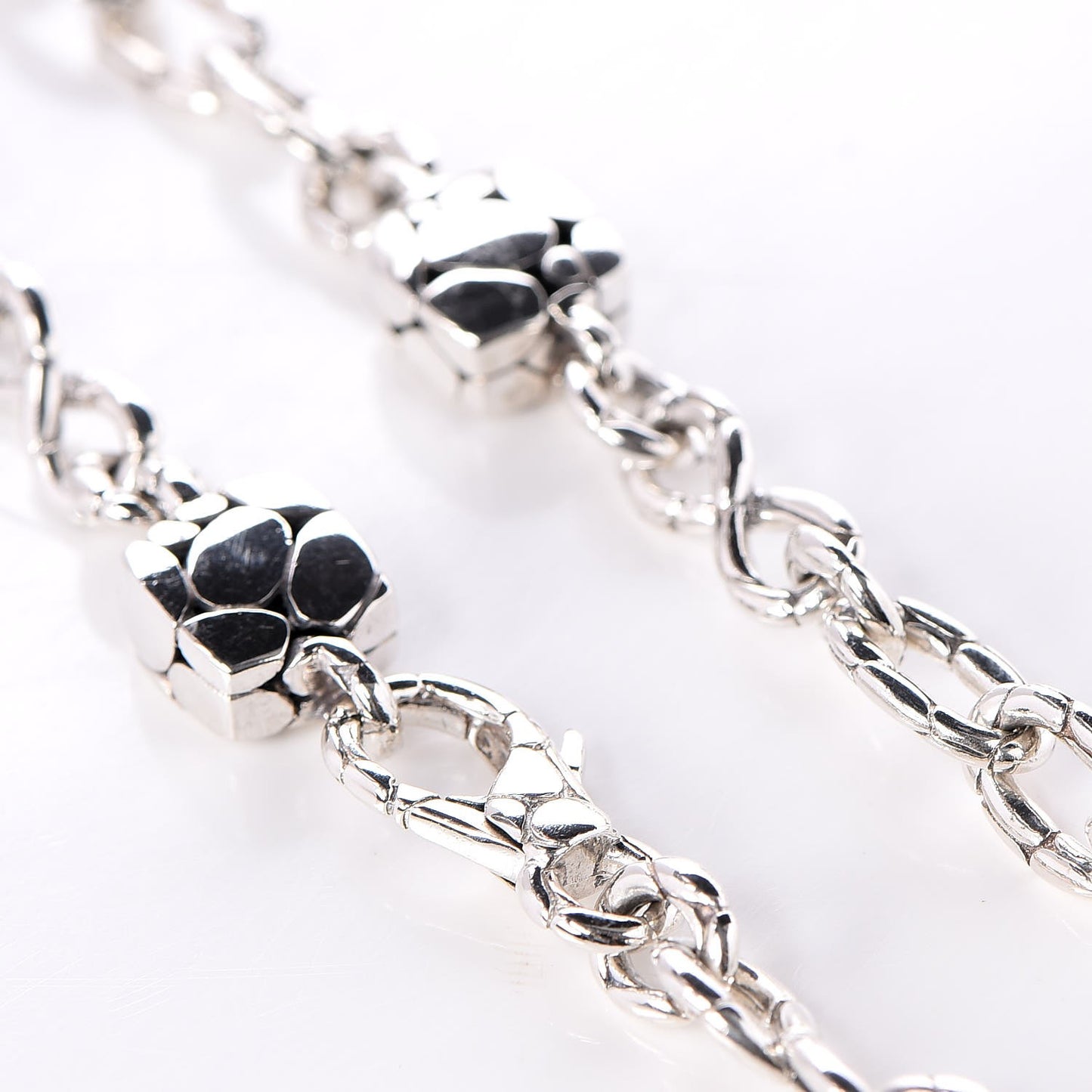Sterling Silver Kali Square Station Sautoir Necklace