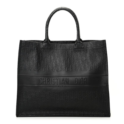 Christian Dior Oblique Calfskin Embossed Book Tote Black 1 of 9