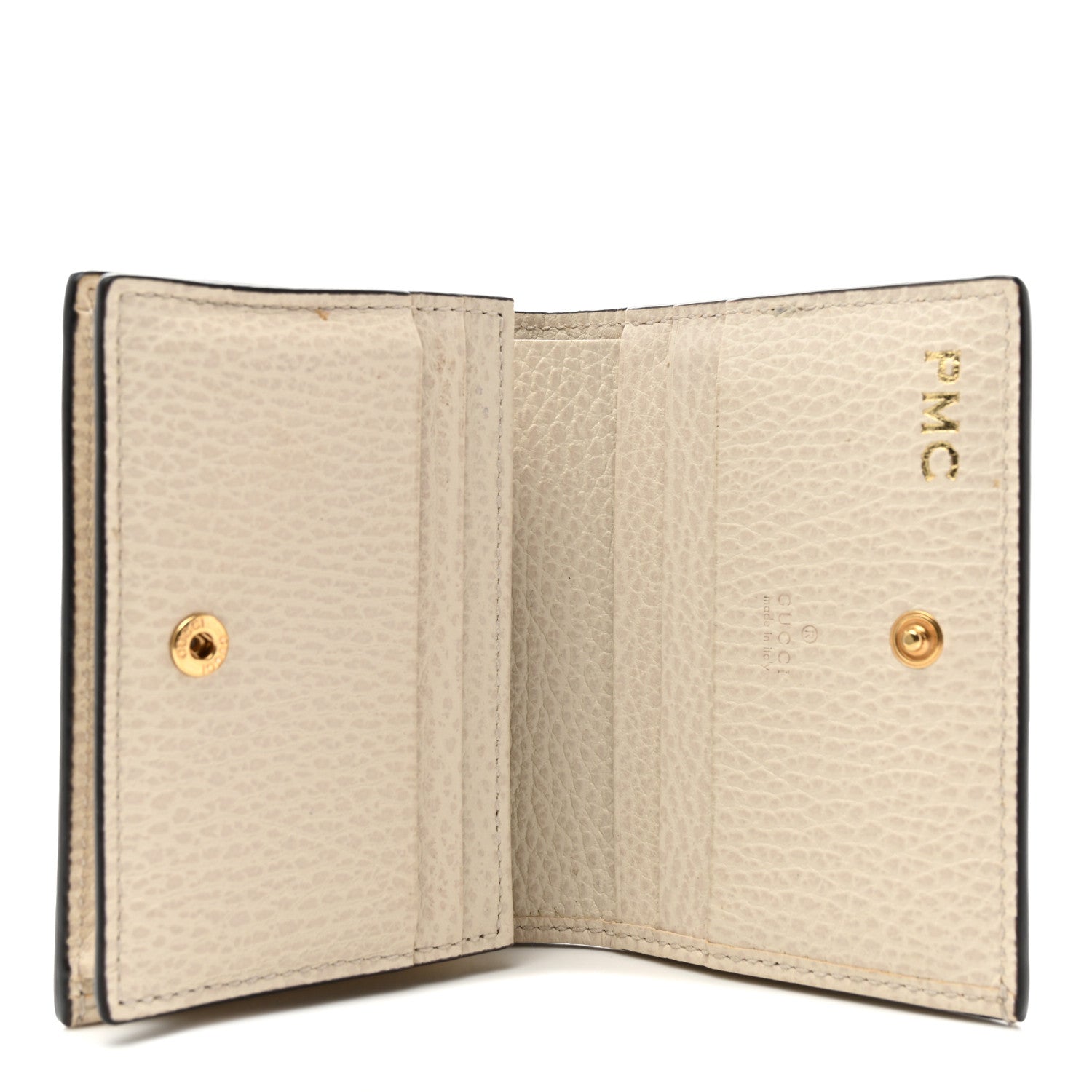 Gucci Dollar Calfskin GG Supreme Monogram GG Marmont Card Case Mystic White Beige Ebony 5 of 10