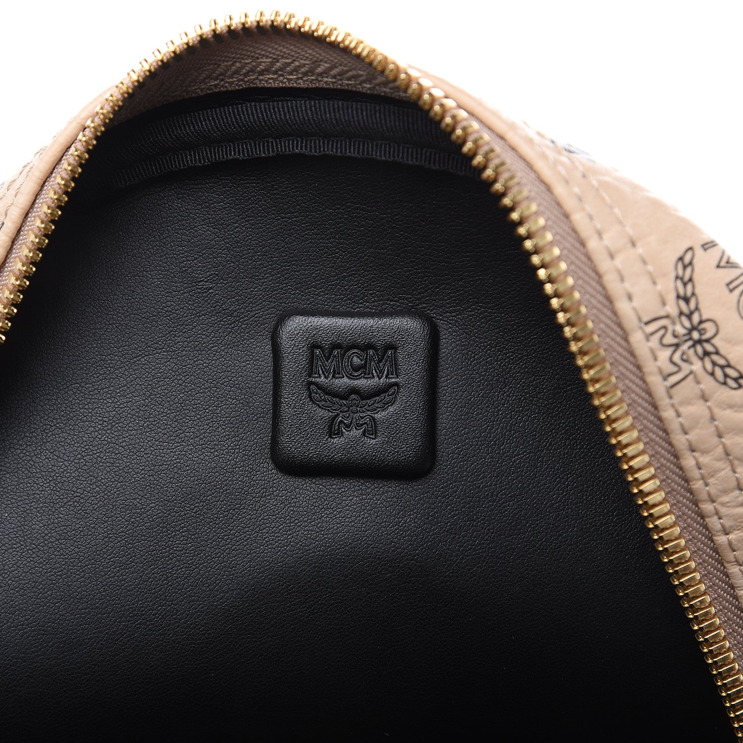 MCM Visetos Small Side Stud Stark Backpack Beige 7 of 9