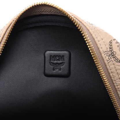 MCM Visetos Small Side Stud Stark Backpack Beige 7 of 9