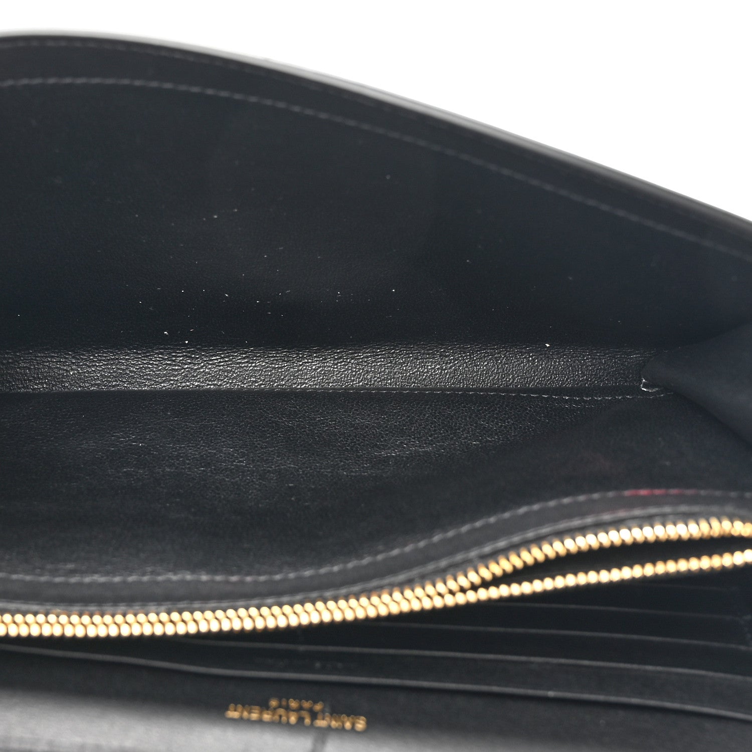 Saint Laurent Calfskin Polka Dot Print Monogram Chain Wallet Black Crema Soft 5 of 12