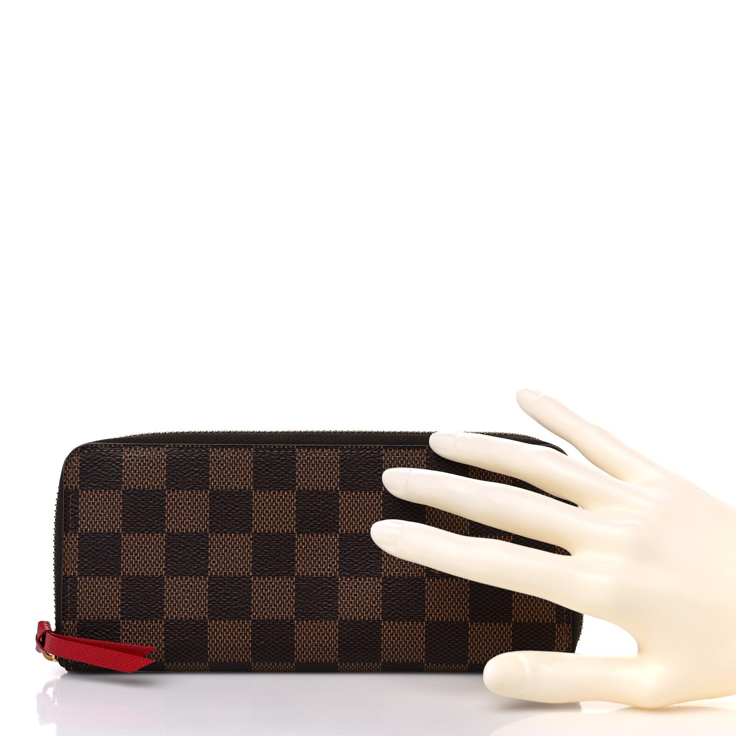 Louis Vuitton Damier Ebene Clemence Wallet Cherry 2 of 11