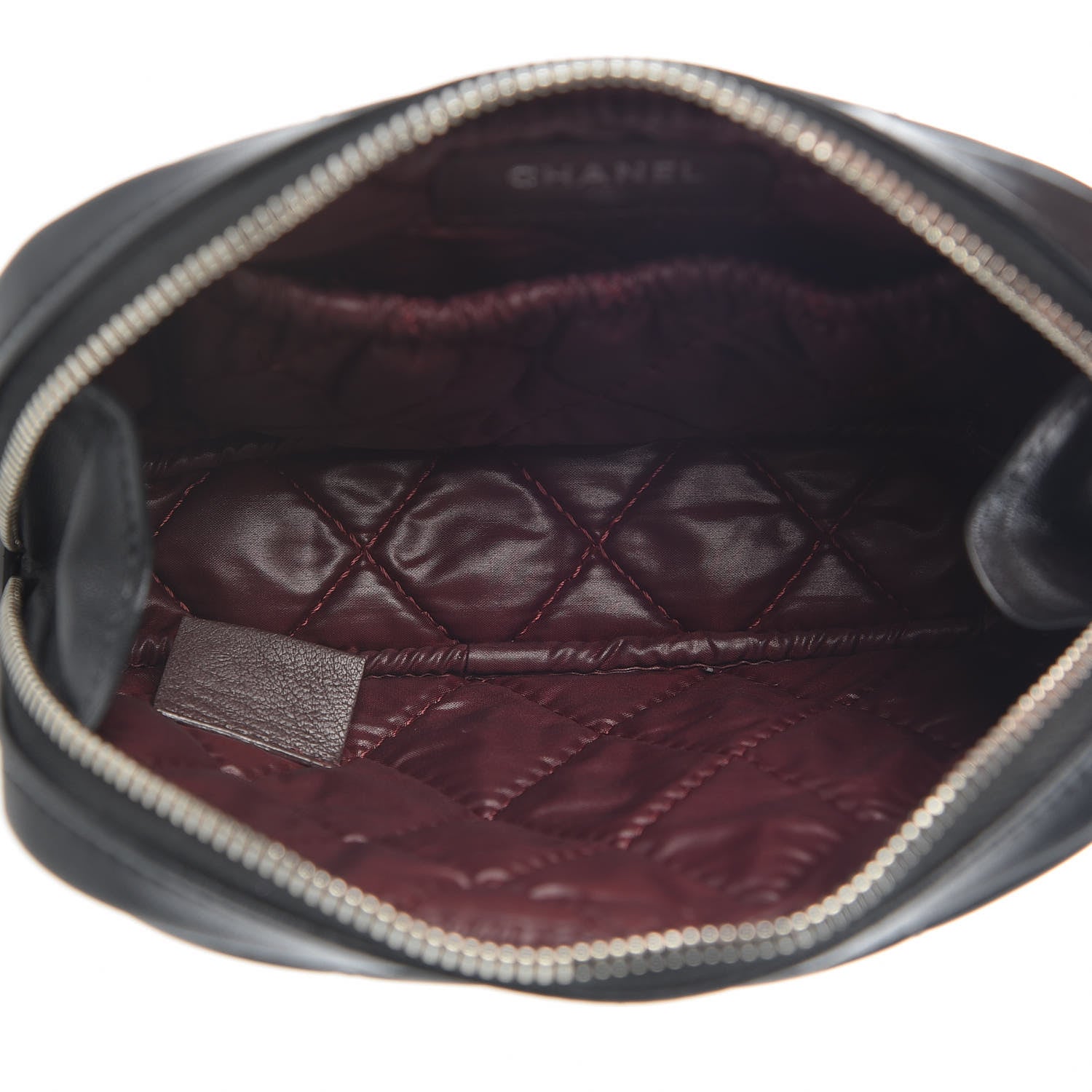 Chanel Lambskin Quilted Small Curvy Pouch Cosmetic Case Black 5 of 10