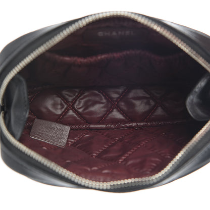 Chanel Lambskin Quilted Small Curvy Pouch Cosmetic Case Black 5 of 10