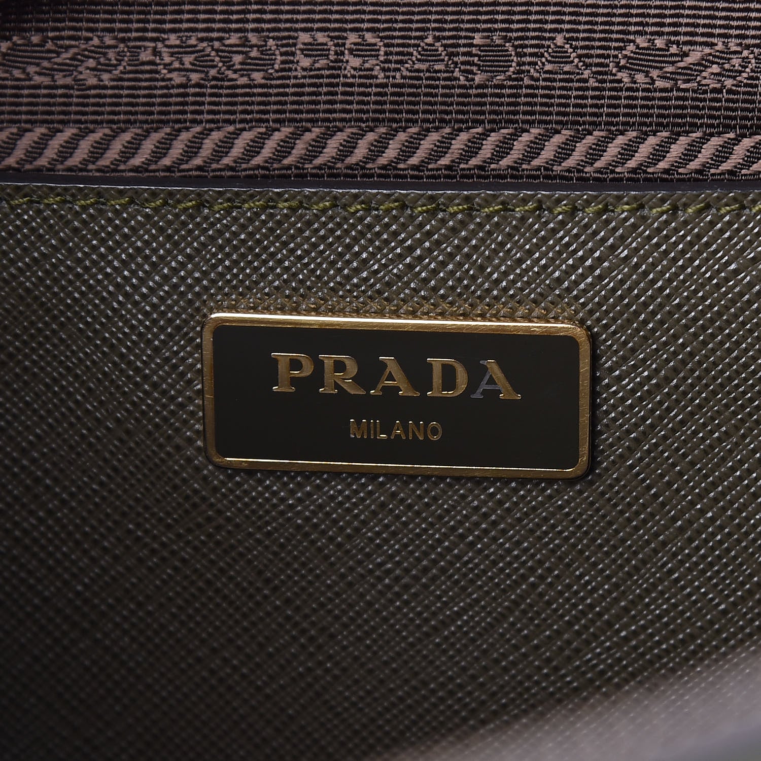 Prada Saffiano Lux Colorblock Medium Galleria Double Zip Tote Edera Militare 6 of 10